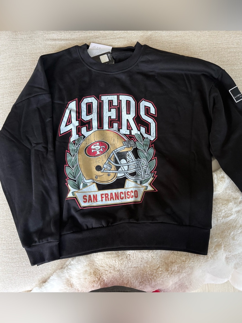 San Francisco 49ers Black Graphic Crewneck Sweatshirt - Team Logo